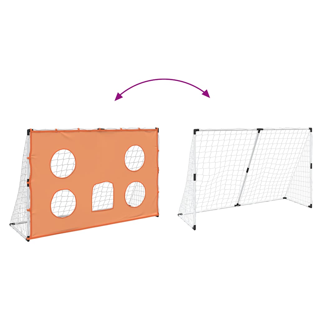 Kindervoetbaldoel Met Doelmat En Bal 182X62X118 Cm Grijs