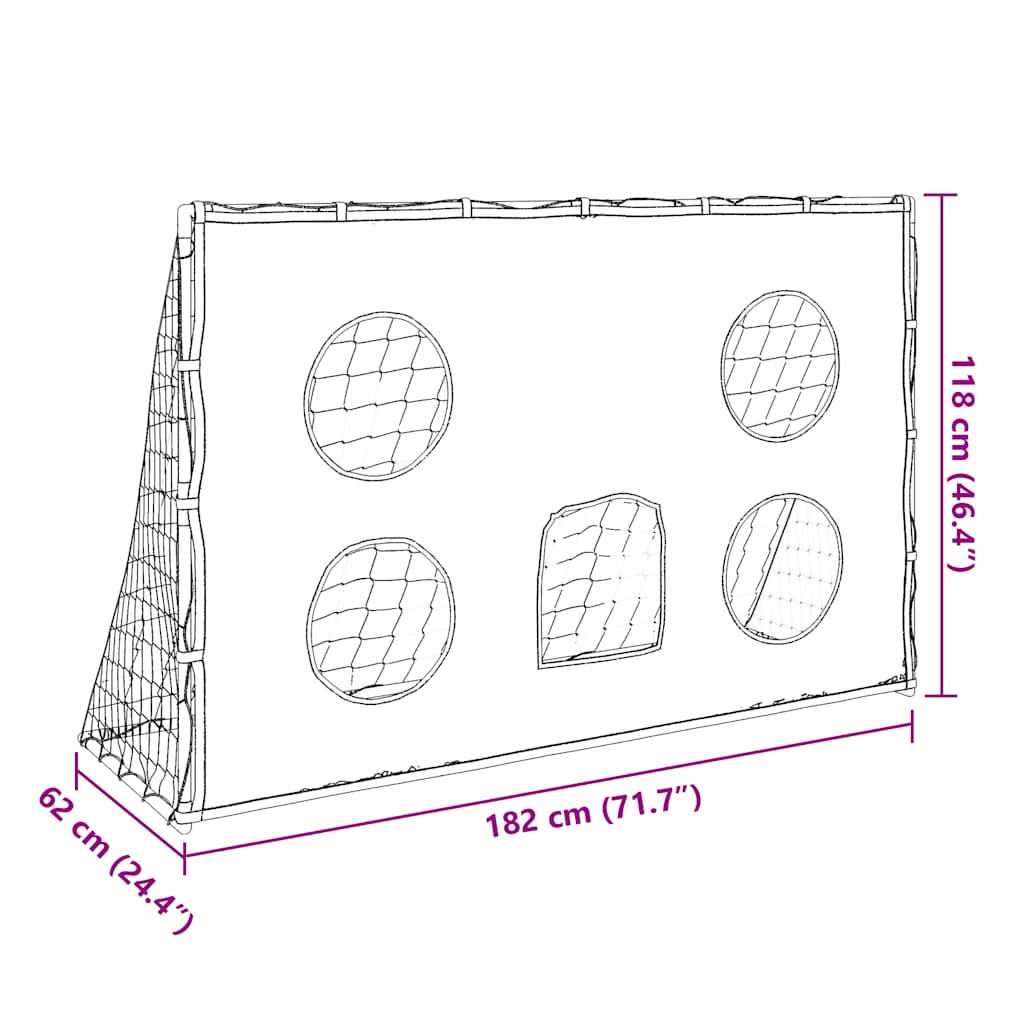 Kindervoetbaldoel Met Doelmat En Bal 182X62X118 Cm Grijs