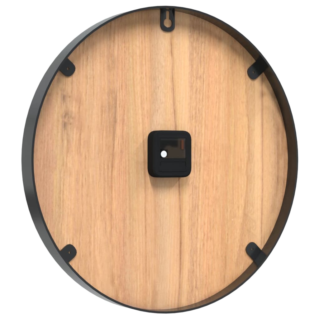 Wandklok Ø39 Cm Ijzer En Bewerkt Hout Bruin