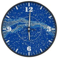 Wandklok Met Lichtgevende Wijzerplaat En Wijzers Ø30 Cm Blauw