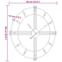 Wandklok Ø60 Cm Ijzer Zwart