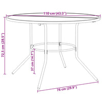 Terrastafel Rond Ø110X72,5 Cm Gepoedercoat Staal Antracietkleur