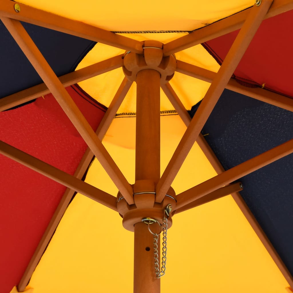Picknicktafel Voor 4 Kinderen Met Parasol Massief Vurenhout