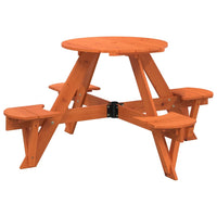 Picknicktafel Voor 4 Kinderen Met Parasol Rond Vurenhout