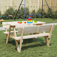 Picknicktafel Voor 4 Kinderen Met Parasol Massief Vurenhout