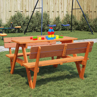 Picknicktafel Voor 4 Kinderen Met Parasol Massief Vurenhout