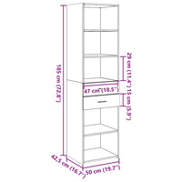 Hoge Kast 50X42,5X185 Cm Bewerkt Hout