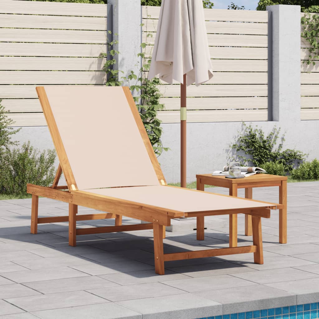 Ligbed Met Tafel Massief Acaciahout En Textileen