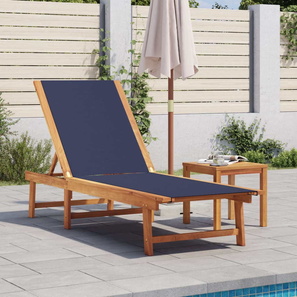 Ligbed Met Tafel Massief Acaciahout En Textileen