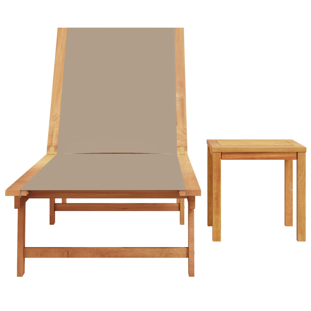 Ligbed Met Tafel Massief Acaciahout En Textileen