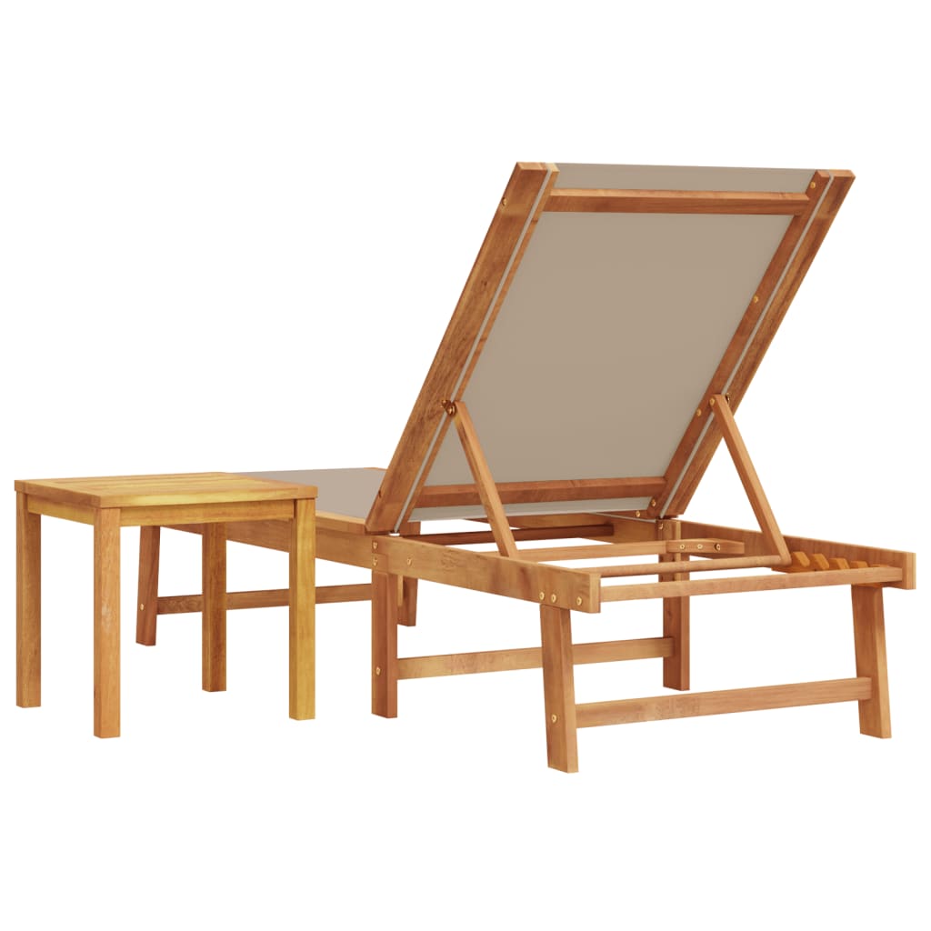 Ligbed Met Tafel Massief Acaciahout En Textileen