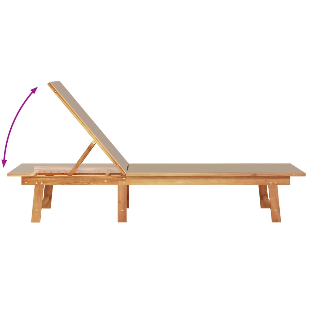 Ligbed Met Tafel Massief Acaciahout En Textileen