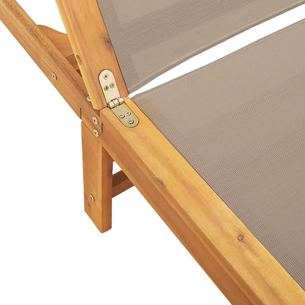 Ligbed Met Tafel Massief Acaciahout En Textileen
