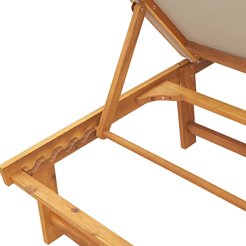 Ligbed Met Tafel Massief Acaciahout En Textileen