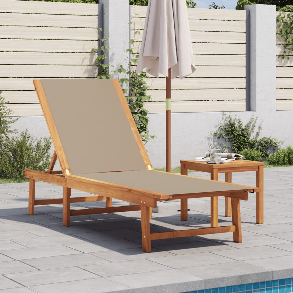 Ligbed Met Tafel Massief Acaciahout En Textileen