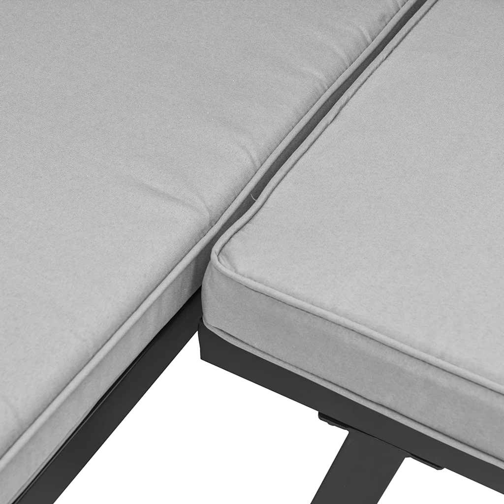 3-Delige Loungeset Met Kussens Gepoedercoat Staal Zwart