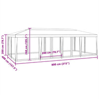 Partytent Met 12 Mesh Zijwanden Hdpe
