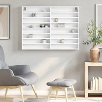 Vitrinekast 100X8,5X75 Cm Bewerkt Hout Wit