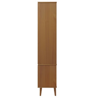 Vitrinekast Molde 90X35X175 Cm Massief Grenenhout
