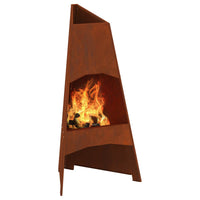 Vuurkorf Bruin 50 X 50 X 95 Cm Cortenstaal