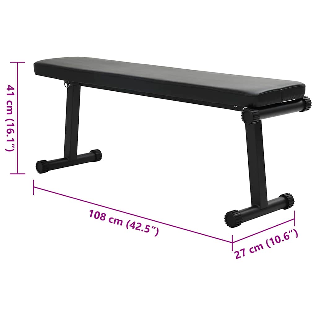 Gewicht Bank Zwart 108 X 27 X 41 Cm Gepoedercoat Staal