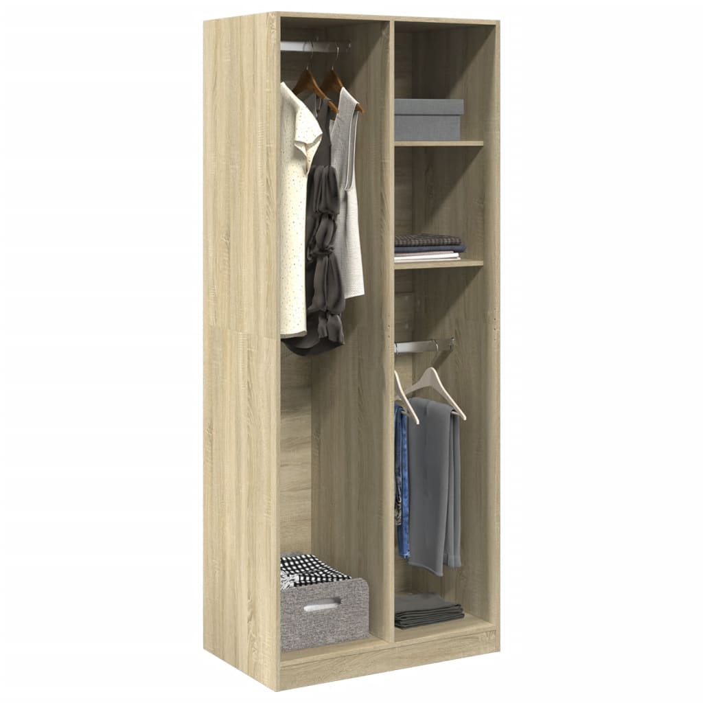 Kledingkast Bewerkt Hout Kleurig Sonoma Eiken