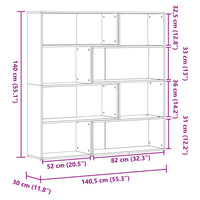 Boekenkast 4-Laags Hoek 85X85X140 Cm Bewerkt Hout