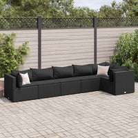 6-Delige Loungeset Met Kussens Poly Rattan