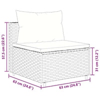6-Delige Loungeset Met Kussens Poly Rattan