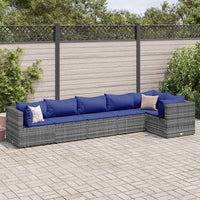 6-Delige Loungeset Met Kussens Poly Rattan