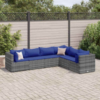 6-Delige Loungeset Met Kussens Poly Rattan