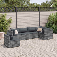 6-Delige Loungeset Met Kussens Poly Rattan