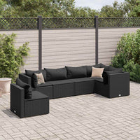 6-Delige Loungeset Met Kussens Poly Rattan