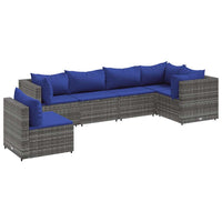6-Delige Loungeset Met Kussens Poly Rattan