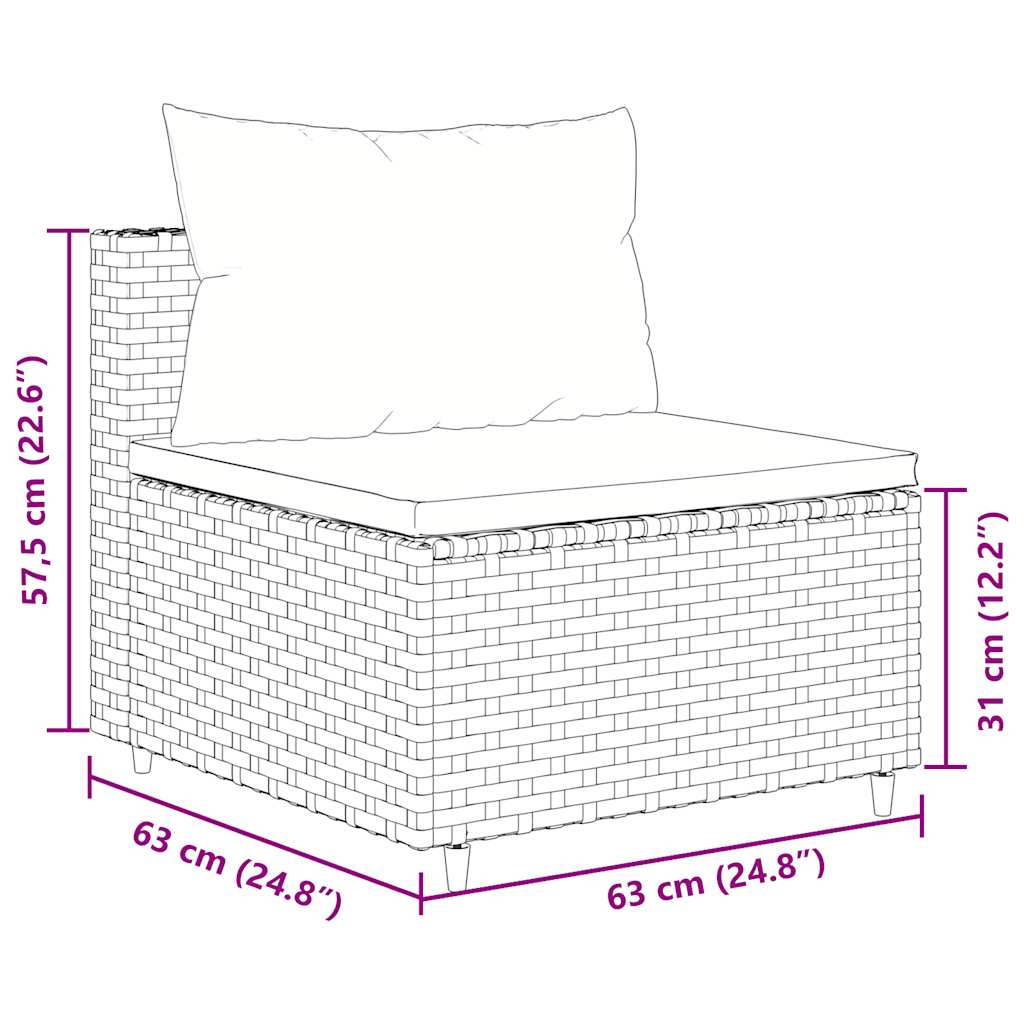 6-Delige Loungeset Met Kussens Poly Rattan