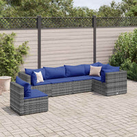 6-Delige Loungeset Met Kussens Poly Rattan