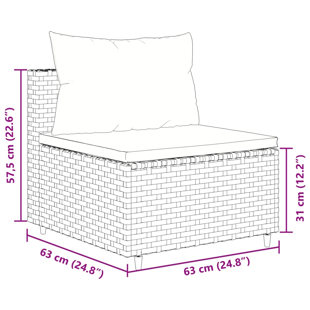 Loungeset Met Kussens Poly Rattan