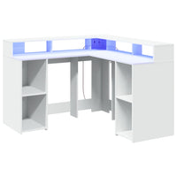 Bureau Met Led-Verlichting Bewerkt Hout