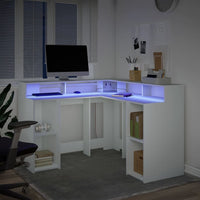 Bureau Met Led-Verlichting Bewerkt Hout