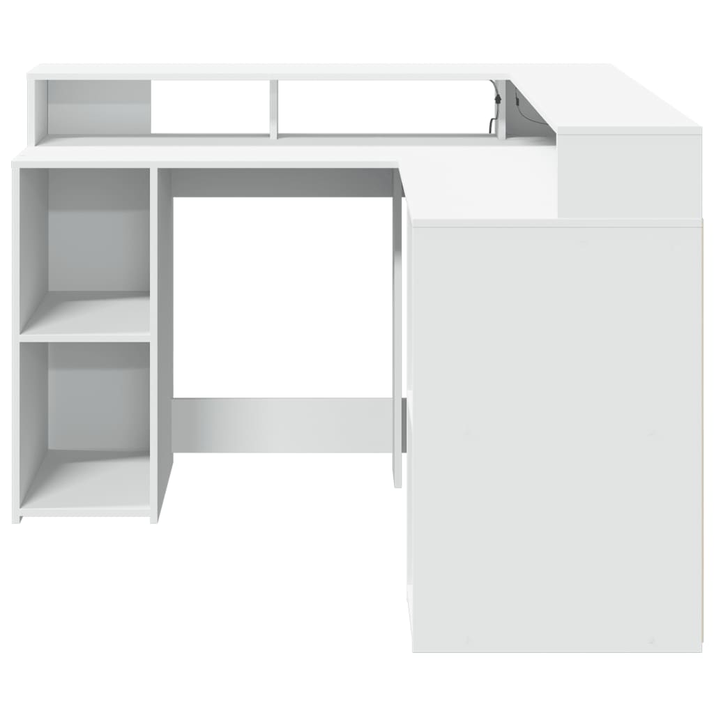 Bureau Met Led-Verlichting Bewerkt Hout
