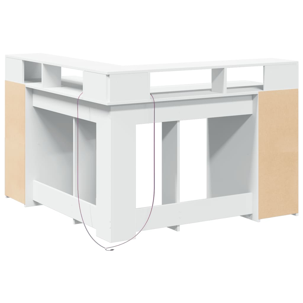 Bureau Met Led-Verlichting Bewerkt Hout