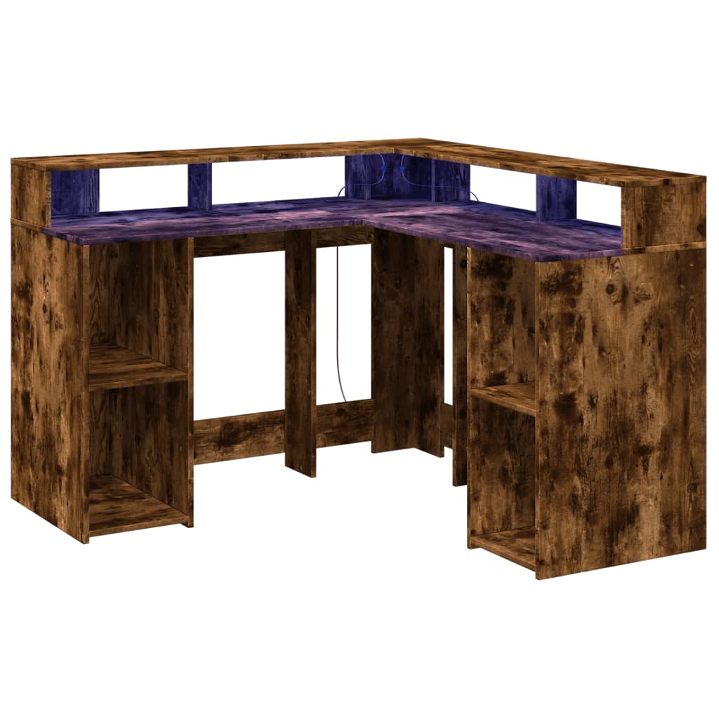 Bureau Met Led-Verlichting Hout