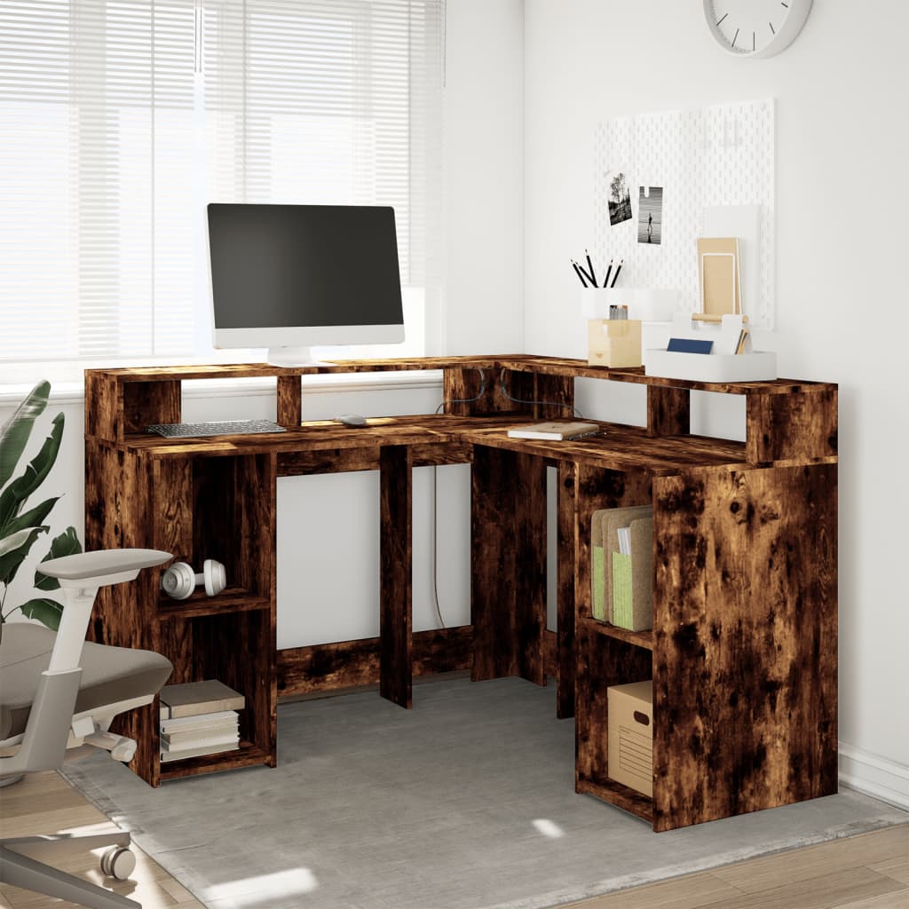 Bureau Met Led-Verlichting Hout