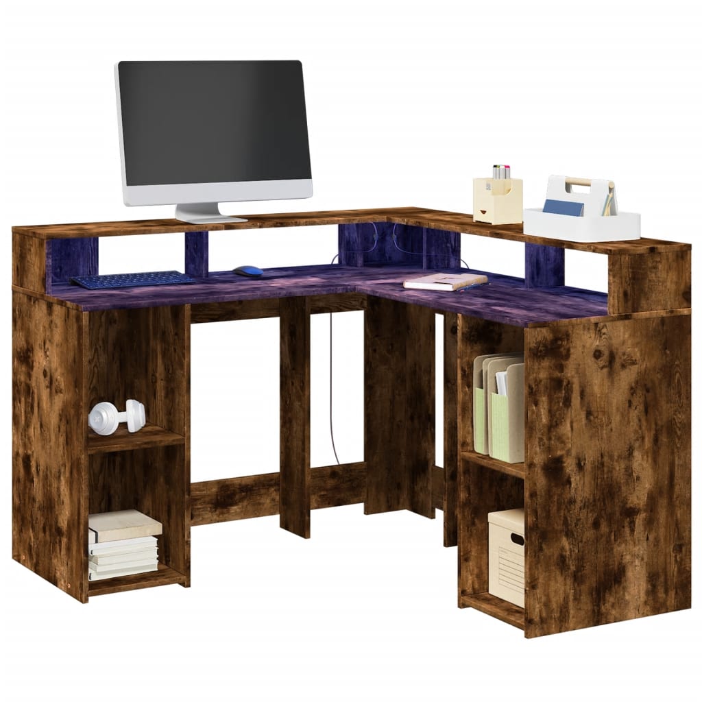 Bureau Met Led-Verlichting Hout