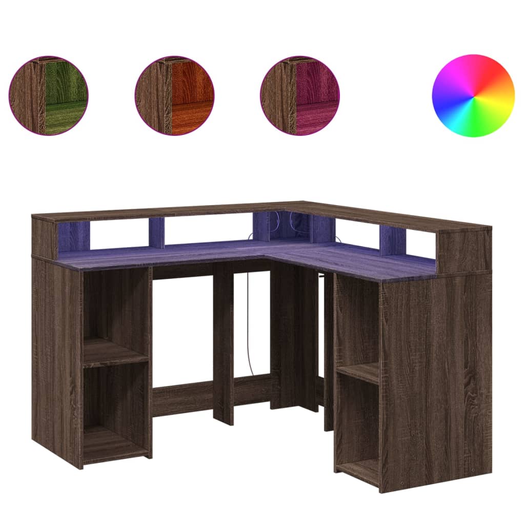 Bureau Met Led-Verlichting Hout