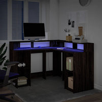 Bureau Met Led-Verlichting Hout
