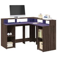 Bureau Met Led-Verlichting Hout