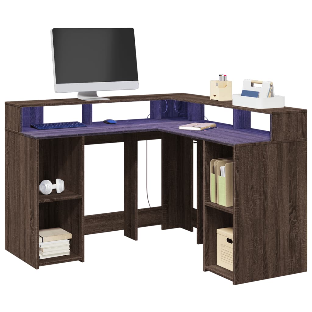 Bureau Met Led-Verlichting Hout