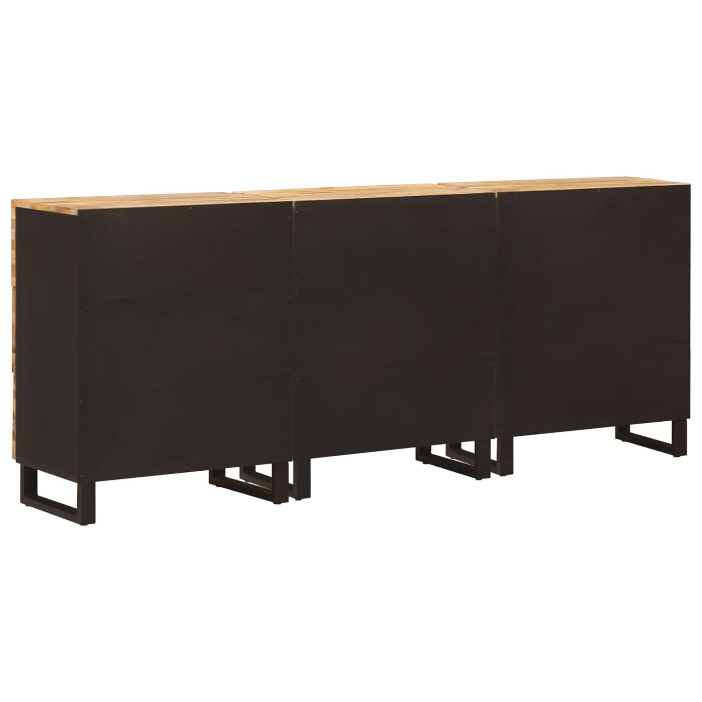 Dressoir 3 Pcs Bruin 60 X 33 X 75 Cm Massief Mango Hout