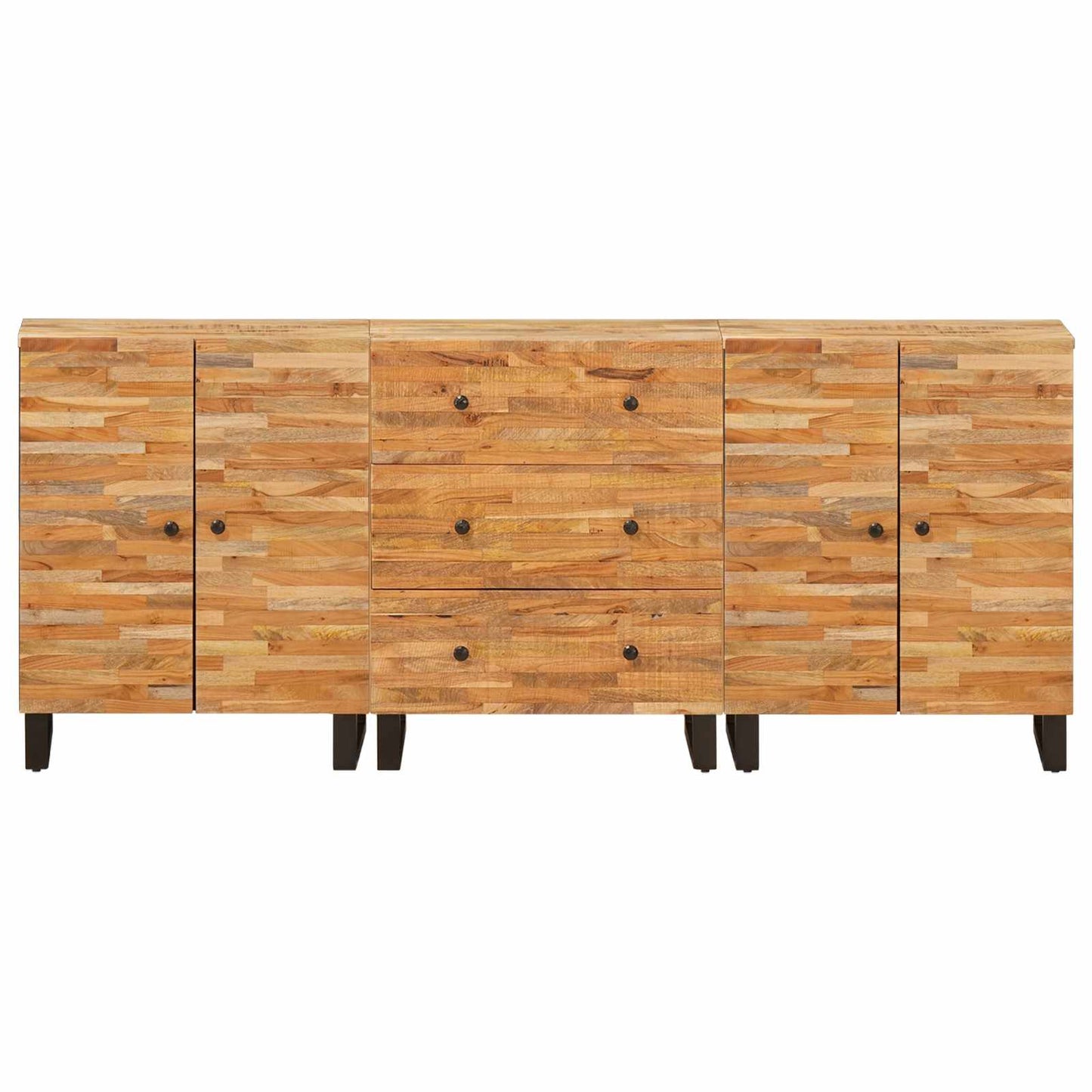 Dressoir 3 Pcs Bruin 60 X 33 X 75 Cm Massief Mango Hout